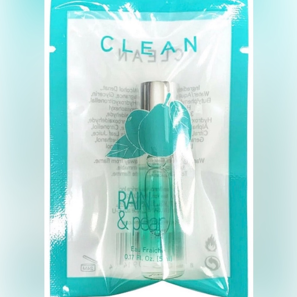 CLEAN RAIN & PEAR 5 ML EAU FRAICHE ROLLERBALL (SEALED IN PLASTIC POUCH) 2 PIECES